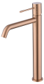 bateria umywalkowa wysoka, bateria umywalkowa stojąca, bateria umywalkowa stojąca wysoka, szczotkowana miedź, nowoczesny design, imex