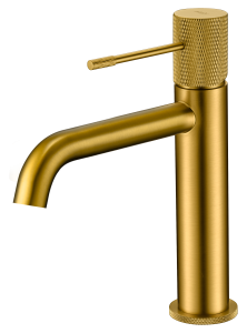 Line | Bateria umywalkowa stojąca szczotkowane złoto