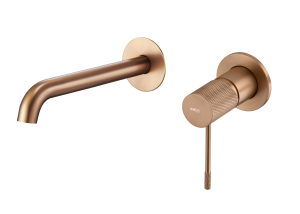 Line | Bateria umywalkowa ścienna podtynkowa szczotkowana miedź