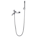 bateria wannowa, bateria wannowa ścienna, bateria z kompletem natryskowym, chrom, nowoczesny design, imex