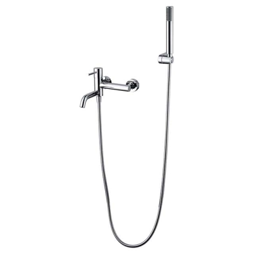bateria wannowa, bateria wannowa ścienna, bateria z kompletem natryskowym, chrom, nowoczesny design, imex