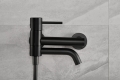 bateria wannowa, bateria wannowa ścienna, bateria z kompletem natryskowym, czarny mat, nowoczesny design, imex